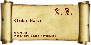 Kluka Nóra névjegykártya